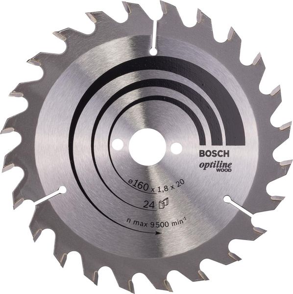 HM-Kreissägeblatt 160x1,8/1,2x20 24Z WZ BosVE à 1 Stück Optiline Wood