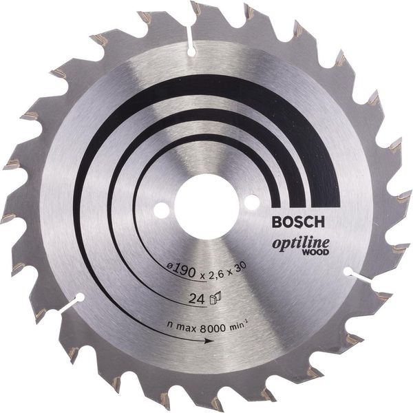 HM-Kreissägeblatt 190x2,6/1,6x30 24Z WZ BosVE à 1 Stück Optiline Wood