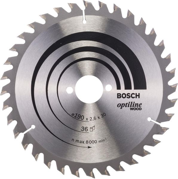 HM-Kreissägeblatt 190x2,6/1,6x30 36Z WZ BosVE à 1 Stück Optiline Wood