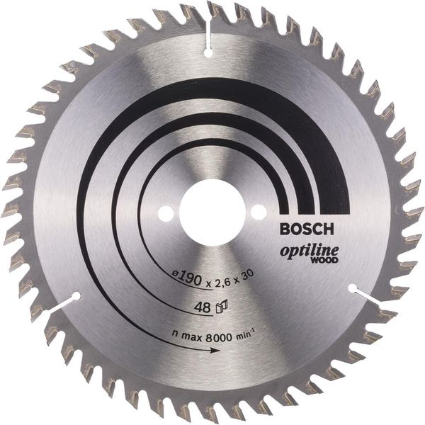 HM-Kreissägeblatt 190x2,6/1,6x30 48Z WZ BosVE à 1 Stück Optiline Wood