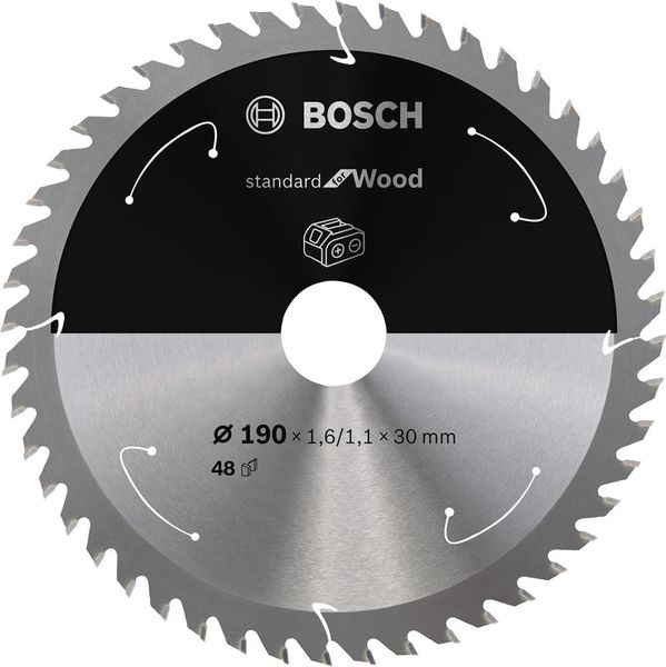 HM-Kreissägeblatt 190x1,6/1,1x30 48Z Bosch VE à 1 Stück Standard Wood f Akkusägen