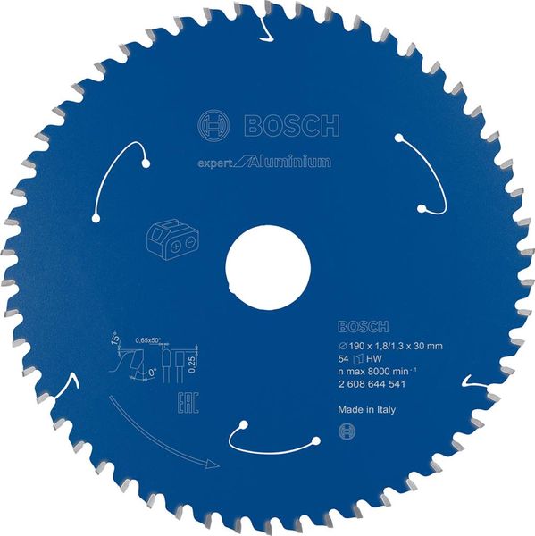 HM-Kreissägeblatt 190x1,8/1,3x30 54Z Bosch VE à 1 Stück Expert for Aluminium