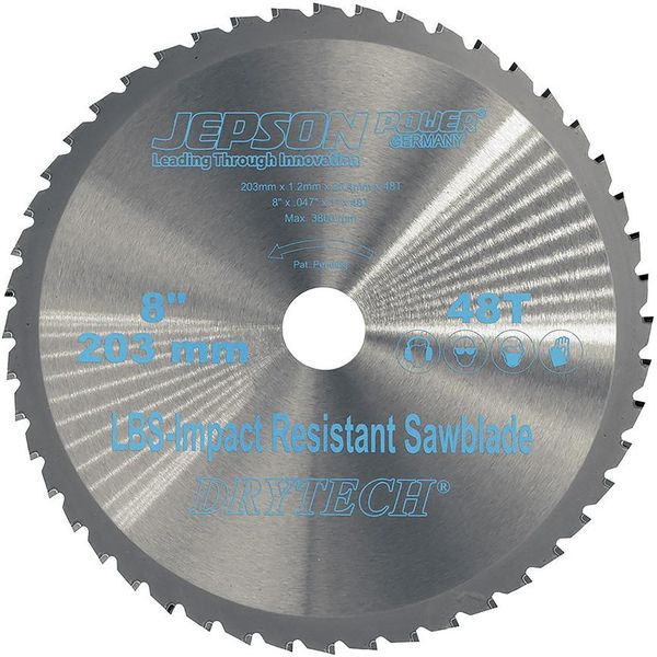HM-Sägeblatt Drytech D=203x25,4x1,2mm 48Z für Stahl dünnwandig LBS schockresistent