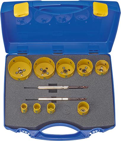 Bi-Metall Pl. Satz 11tlg.m. 2 HSS-Bohrer im Koffer