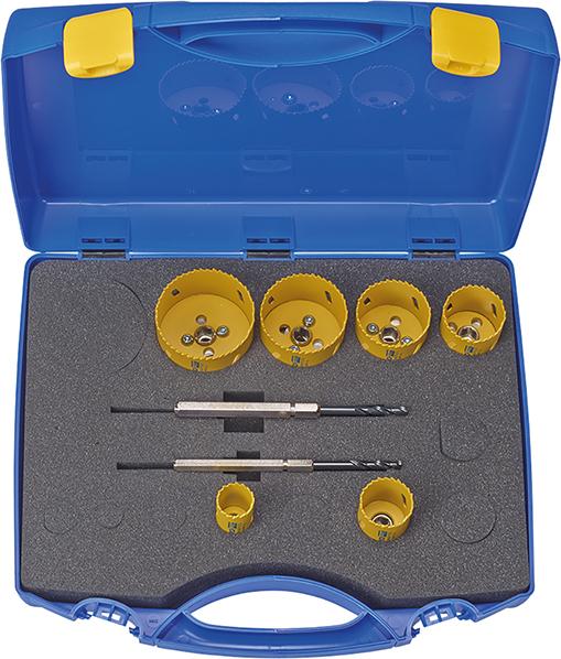 Bi-Metall Plus Satz 8tlg.m. 2 HSS-Bohrer im Koffer