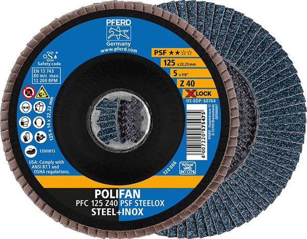 pre128868.jpg Fächerschleifscheibe X-LOCK STEELOX K60PSF 115mm Pferd