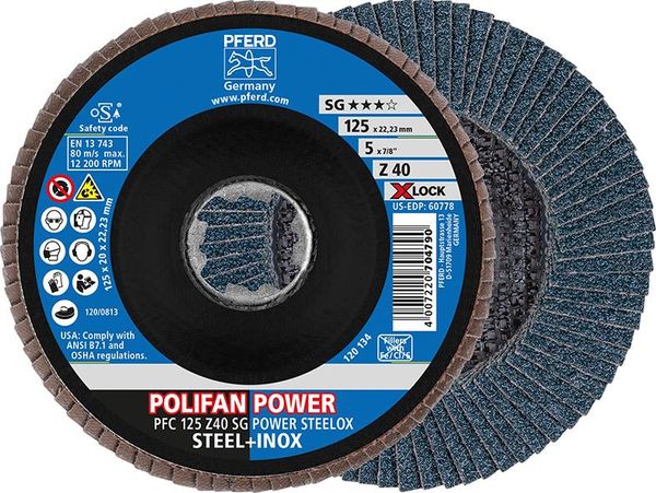 pre126284.jpg Fächerschleifscheibe X-LOCK STEELOX K40SGP 125mm Pferd