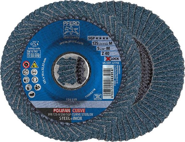 qwz018818.jpg Fächerschleifscheibe X-LOCK SGP-CURVE 125mm mittel K40 Pferd