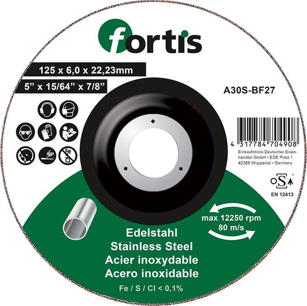 wzk113526.jpg Schruppscheibe Edelstahl 125 x 6,0mm FORTIS