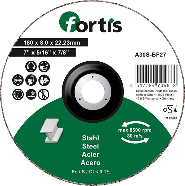 wzk113523.jpg Schruppscheibe Stahl 180 x 8,0mm FORTIS