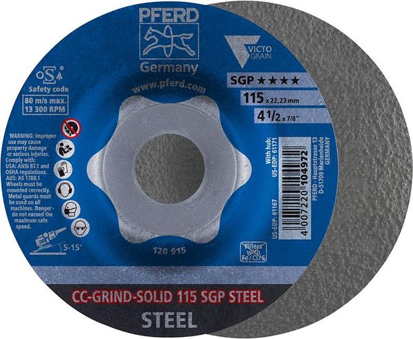 Schleifscheibe CC-Grind Solid SGP STEEL 125mm PFERD
