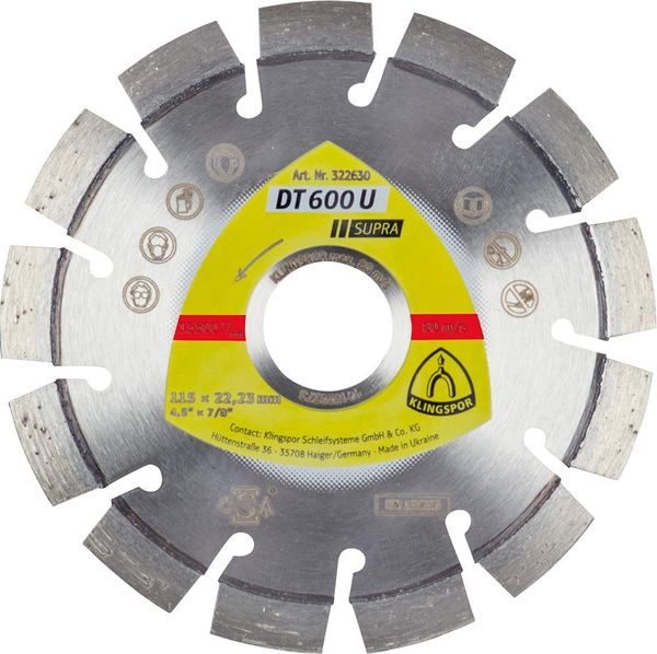 qwz118163.jpg Diamanttrennscheibe DT/SUPRA/DT600U/S/115X2,4X22,23/13K/9 KLINGSPOR