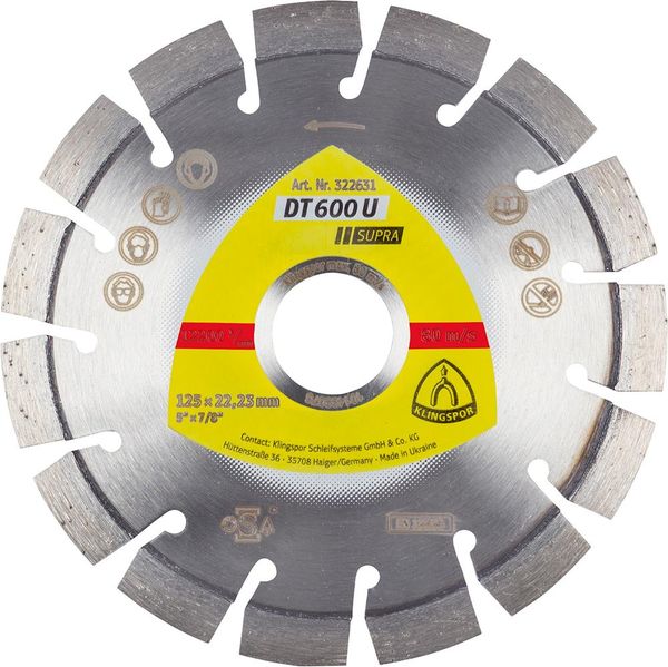 qwz118165.jpg Diamanttrennscheibe DT/SUPRA/DT600U/S/125X2,4X22,23/15K/9 KLINGSPOR