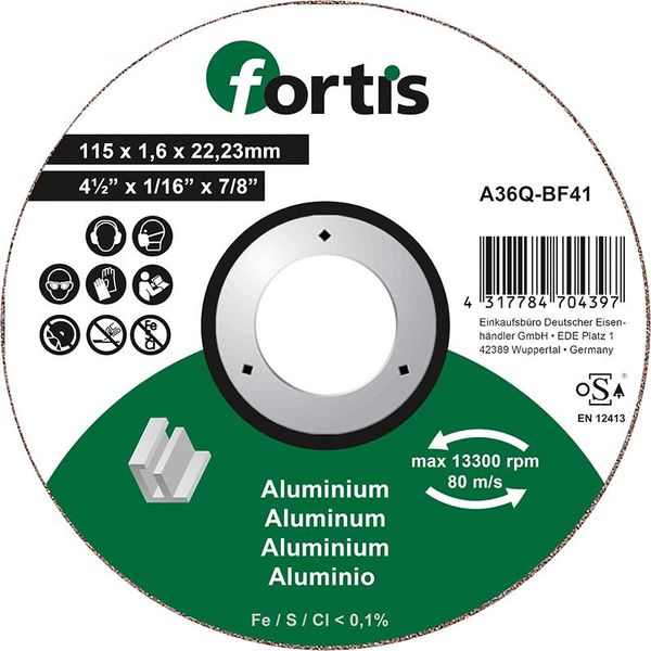 wzk113508.jpg Trennscheibe ALU-NE 115 x 1,6mm gerade FORTIS