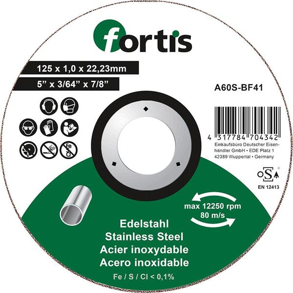 wzk113503.jpg Trennscheibe Edelstahl 125 x 1,0mm gerade FORTIS