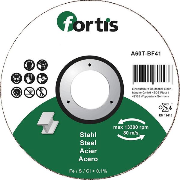 wzk113492.jpg Trennscheibe Stahl 115 x 1,0mm gerade FORTIS