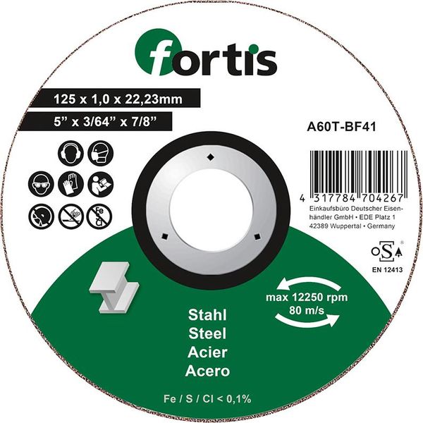 wzk113495.jpg Trennscheibe Stahl 125 x 1,0mm gerade FORTIS
