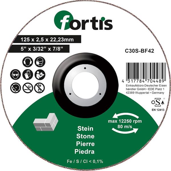 wzk113517.jpg Trennscheibe Stein 125 x 2,5mm gekr. FORTIS