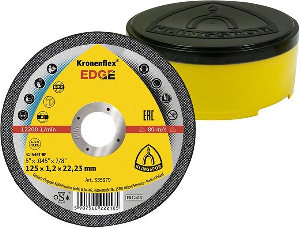 qwz118162.jpg Trennscheibe EDGE Special125x1,2mm gerade 25 St. in Kunststoff-Box KLINGSPOR
