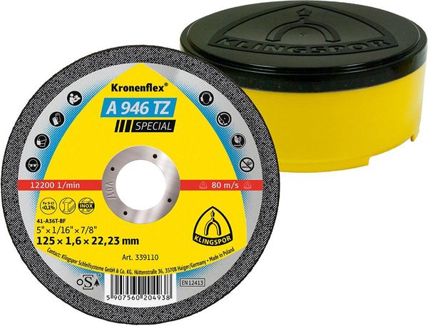 pre129215.jpg Trennscheibe A946TZ 115x1,6mm gerade 25 St. in Kunststoff-Box KLINGSPOR
