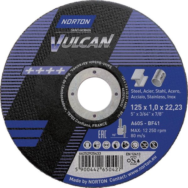 hws108177.jpg Trennscheibe Vulcan Stahl/Inox gerade 125x1,0