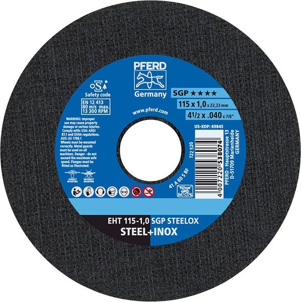 Trennscheibe gerade A60SSG-INOX 115x1mm PFERD