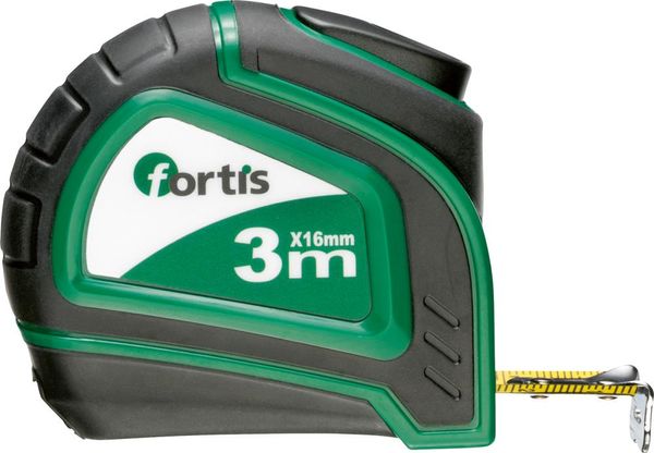 Taschenbandmaß Bandstopp 3mx16 mm FORTIS