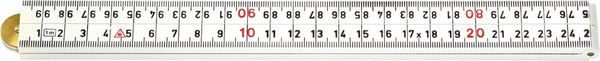 pre129533.jpg Gliedermaßstab Kunststoff1mx13mm weiß 4Glieder Hultafors