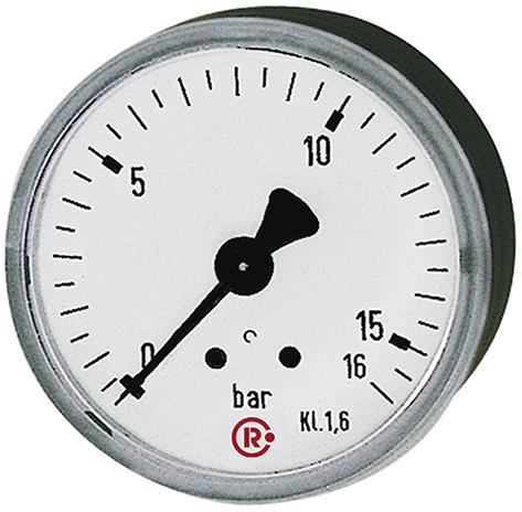 Manometer rückseitig zentrisch 50mm 0-16bar G1/4" RIEGLER