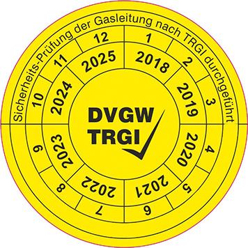 Prüfaufkleber Gasleitung nach TRGI neutral