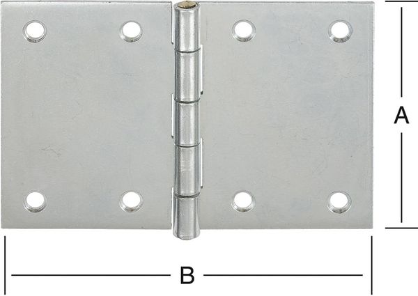 Ger.breites Scharnier 80X120mm,Est (V2A)