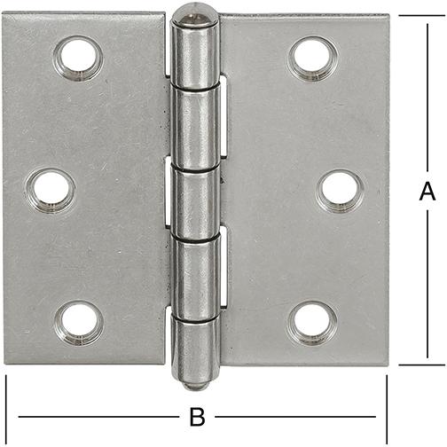 Ger.känt.Scharnier 90X90 mm stark, Edels