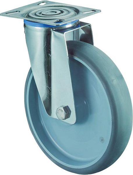 Lenkrolle 200mm H100.B43 Platte,Thermopl,ER,GL, H100.B43.200