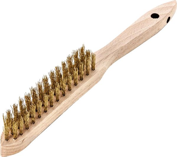Handdrahtbürste Messing gewellt 0,35mm 3-reihig Lessmann