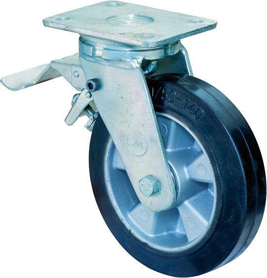 lag181755.jpg Lenkrolle 250mm RR120.B80Platte,Elast.schw.KL,FestRR120.B80.251
