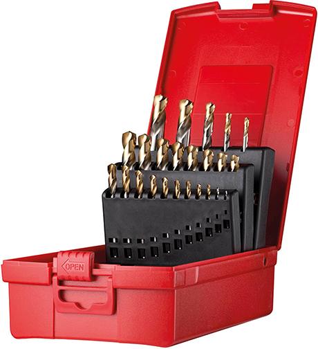 pre127236.jpg Kurzbohrer Set 1,0-10,5mmKernboh. 3,3-10,2mm A022 135G Typ N 2,5xD 24tlg. TiN Tip A088200S Dormer