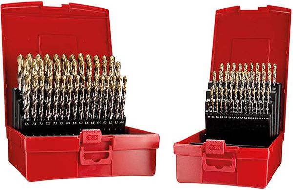 pre127231.jpg Spiralbohrer Set 1-10mm x0,1 A002 in Box 118G Typ N 4xD 91tlg. Tin Tip A095209 Dormer