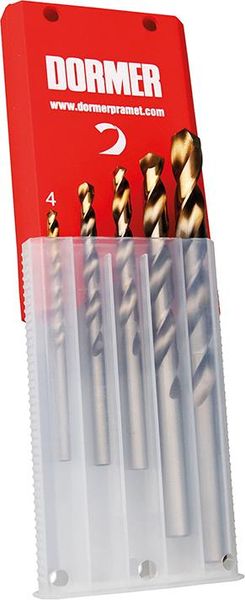 pre127239.jpg Spiralbohrer Set 4-10mm x1,0 A002 in Box 118G Typ N 4xD 5tlg. Tin Tip A08910 Dormer
