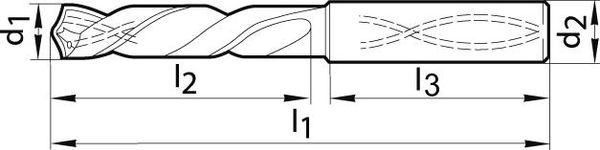 Spiralbohrer SL WN VHM FIRE Innenkühlung Schaft 6537HA 3xD 14,29mmGÜHRING