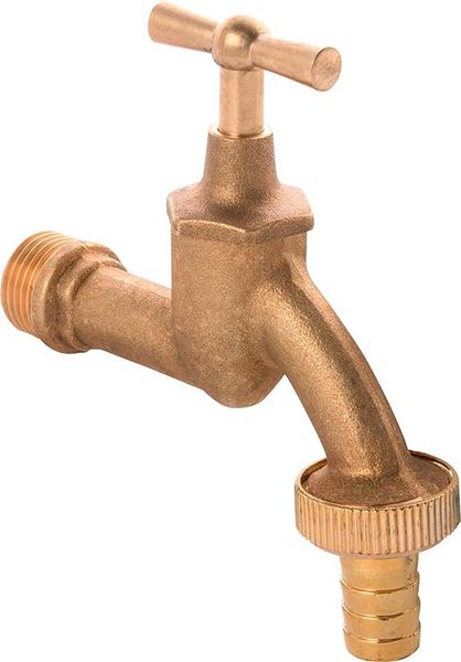 Auslaufventil 1/2" mess. Knebelob.+Schlauchv.