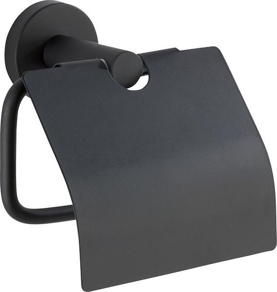 lag1107355.jpg WC-Papierhalter m Deckel Black matt mit Deckel