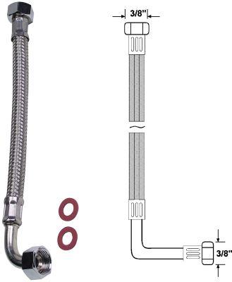 Winkel-Anschlussrohr flexibel 200 mm 3/8"X3/8"