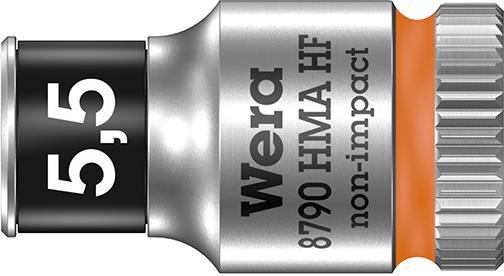 pre123950.jpg Steckschlüsseleinsatz 6-kant 1/4" 5,5mm mit Haltefunktion Wera
