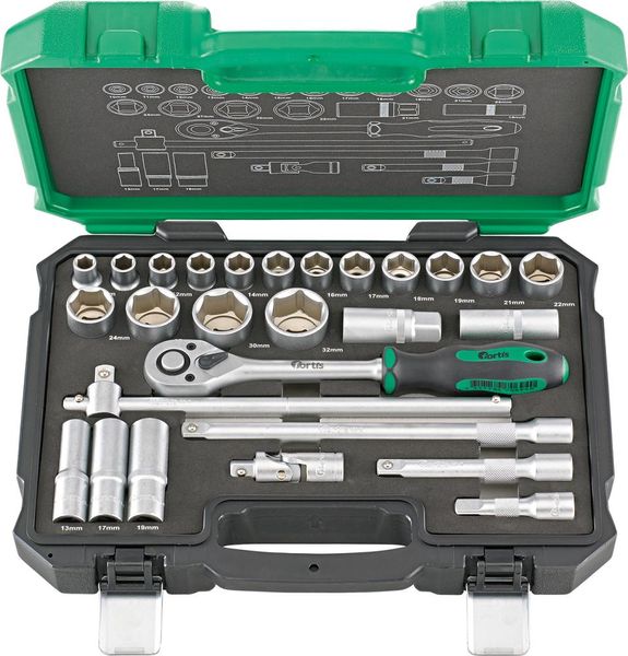 lag181422.jpg Steckschl.-Grt. 1/2" 27tlg. FORTIS