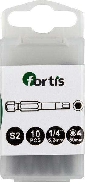 lag184133.jpg Bit zähhart 1/4" DIN3126 E6,3 Innensechskant 4x50mm 10er Pack FORTIS