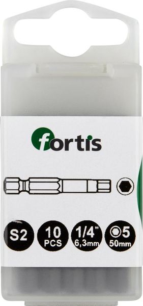 lag184132.jpg Bit zähhart 1/4" DIN3126 E6,3 Innensechskant 5x50mm 10er Pack FORTIS