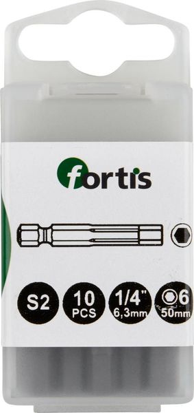 lag184131.jpg Bit zähhart 1/4" DIN3126 E6,3 Innensechskant 6x50mm 10er Pack FORTIS