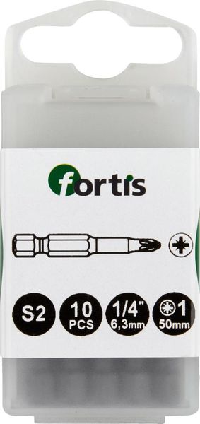 lag181305.jpg Bit zähhart 1/4" DIN3126 E6,3 PZ1x50mm 10er Pack FORTIS