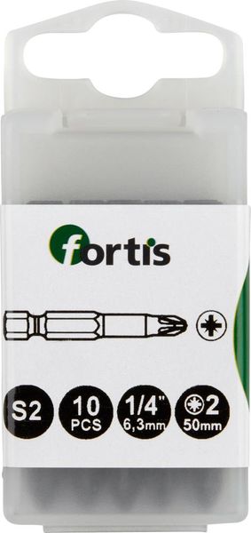 lag184140.jpg Bit zähhart 1/4" DIN3126 E6,3 PZ2x50mm 10er Pack FORTIS