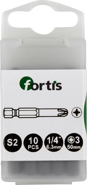 lag184139.jpg Bit zähhart 1/4" DIN3126 E6,3 PZ3x50mm 10er Pack FORTIS